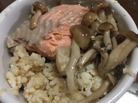 秋の味覚ごはん！鮭としめじ！